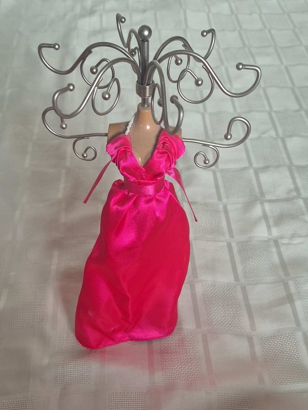 Pink Dress Jewelry Stand Holder